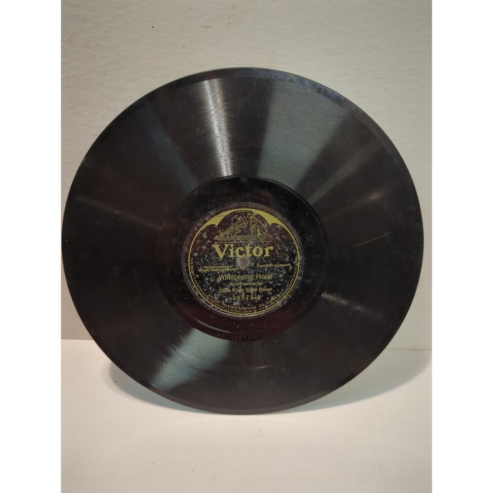 Vintage 78 Record LP Album Disc Shellac  Vinyl 19873-A Elsie Baker  Olive Kline